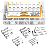 Houspoty Juego de tornillos y tuercas- acero inoxidable- arandelas de tornillo- 520 piezas- M3- M4- M5- M6- kit surtido…